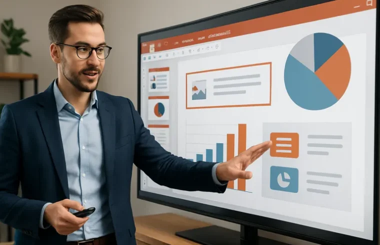 Ontwerp overtuigende presentaties in powerpoint met sterke visuals en vloeiende animaties