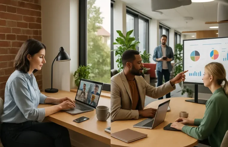 Slim samenwerken in een hybride werkplek die thuis en kantoor naadloos verbindt